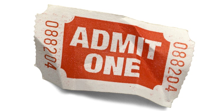 admit one movie ticket