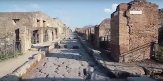 Ancient Pompeii site via drone