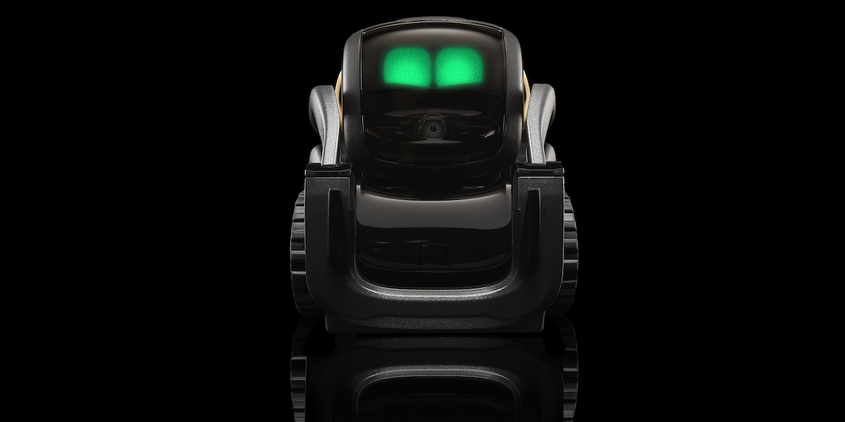 Anki Vector robot on black
