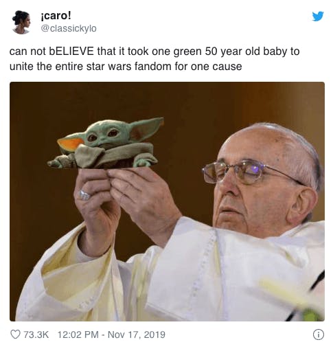 baby yoda pope meme