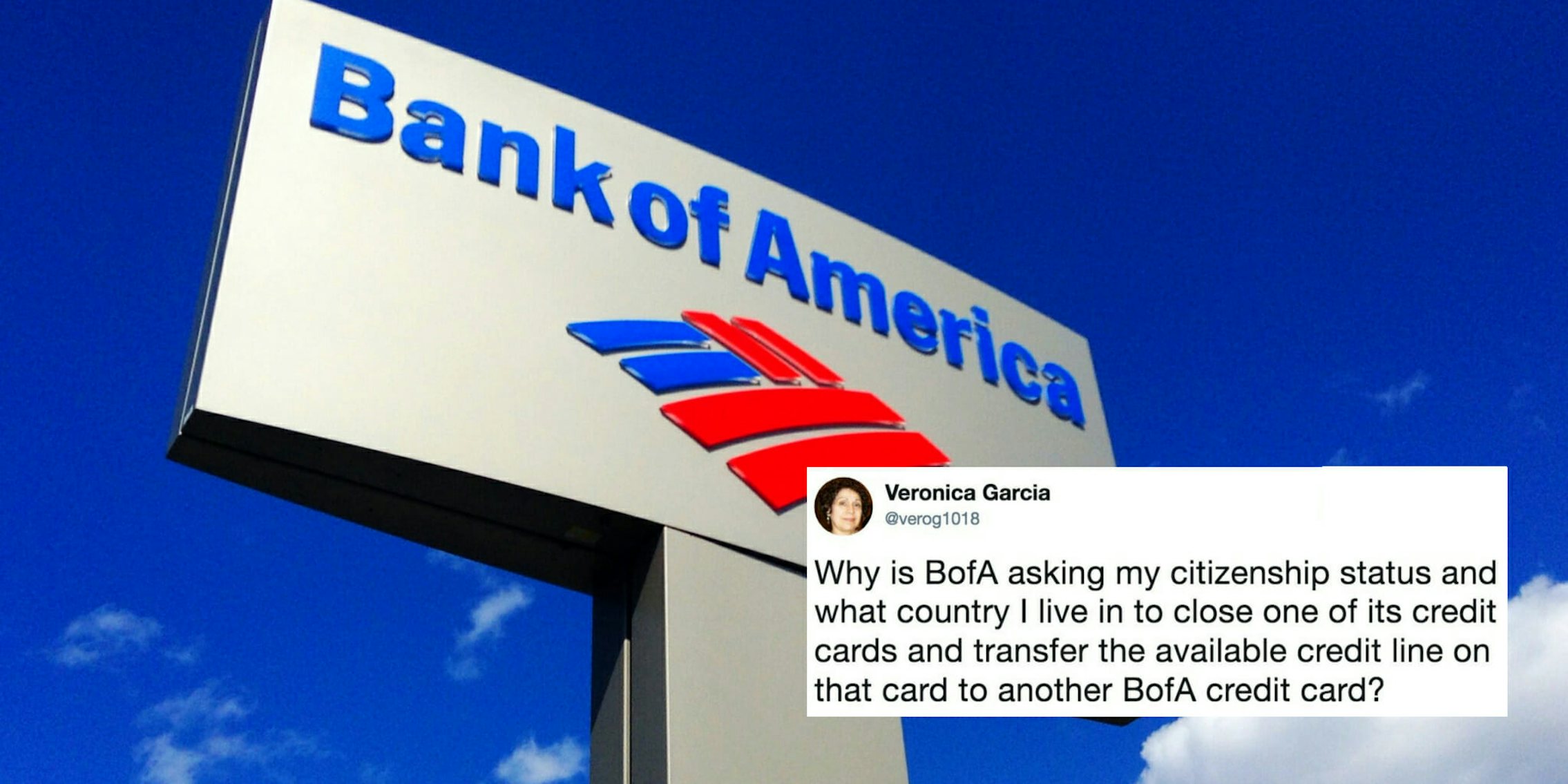 Bank of America is asking about customers' citizenship statuses.