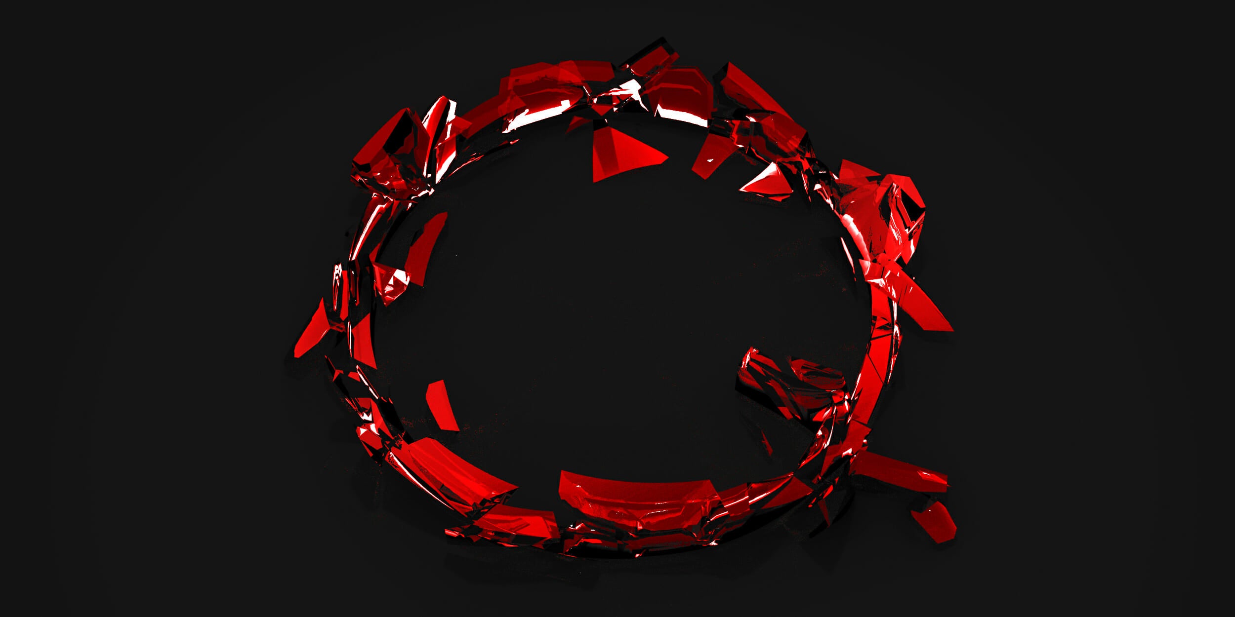broken glass red q