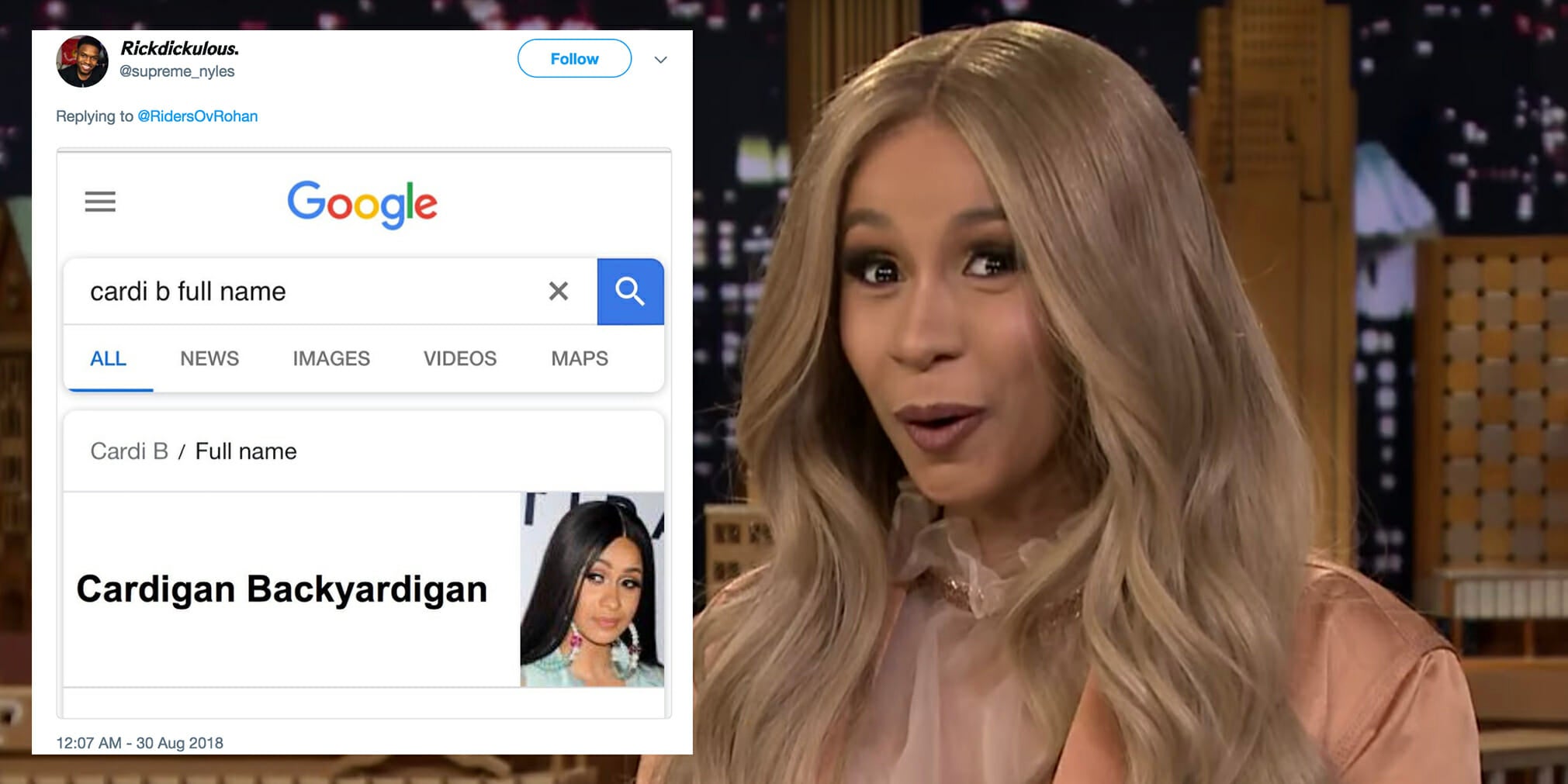 This hilarious Twitter meme reimagines celebs' real names with hilarious results.