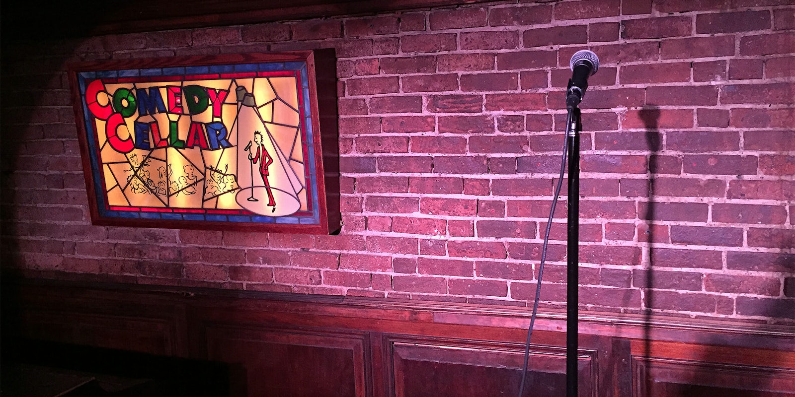 empty stage at the comedy cellar