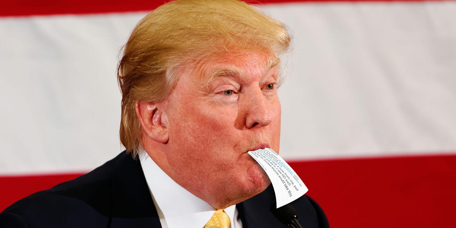 donald trump eating paper tweet