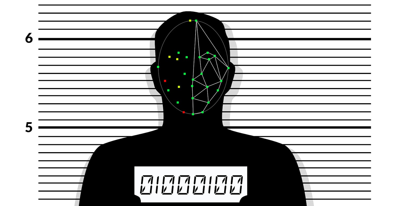 facial recognition software running during mugshot