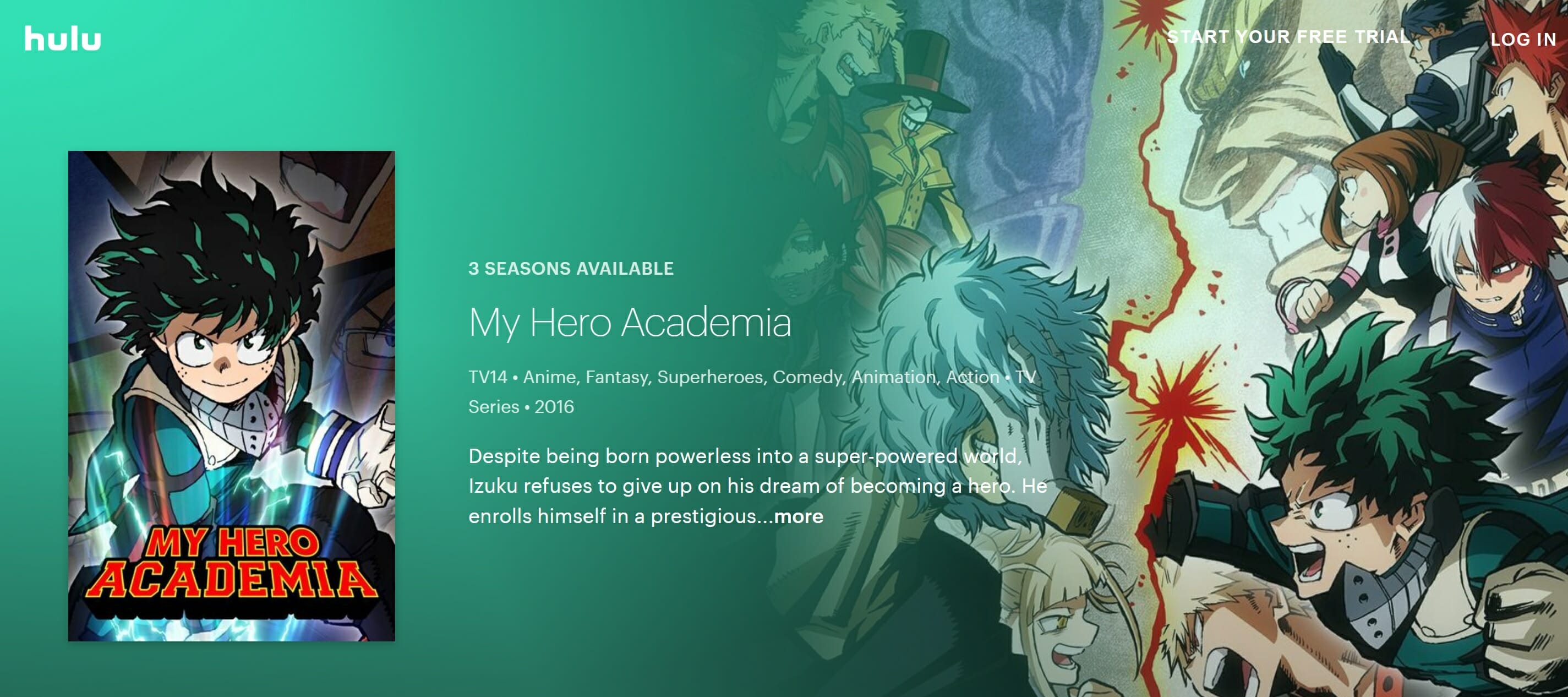 my hero academia season 2 dub hulu release date 2018