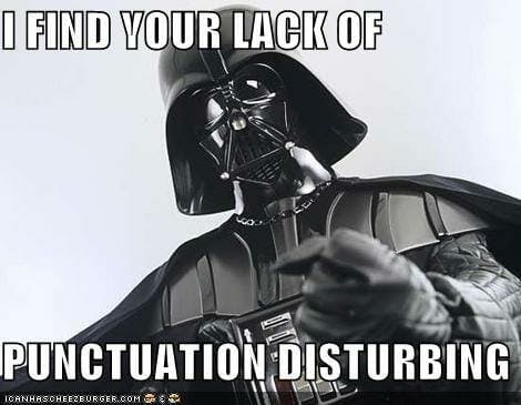 lack of punctuation star wars