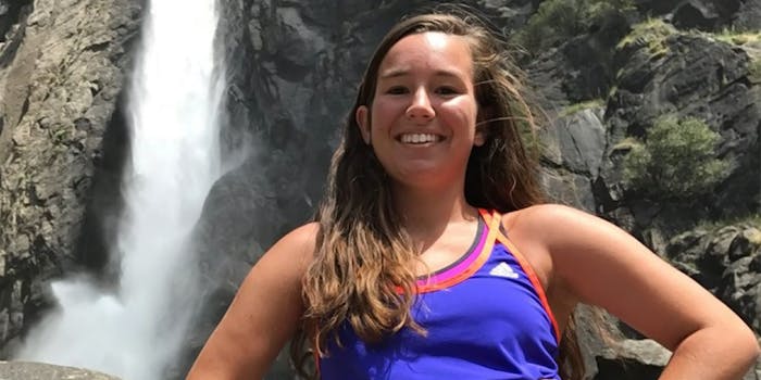 mollie tibbetts smiling by waterfall