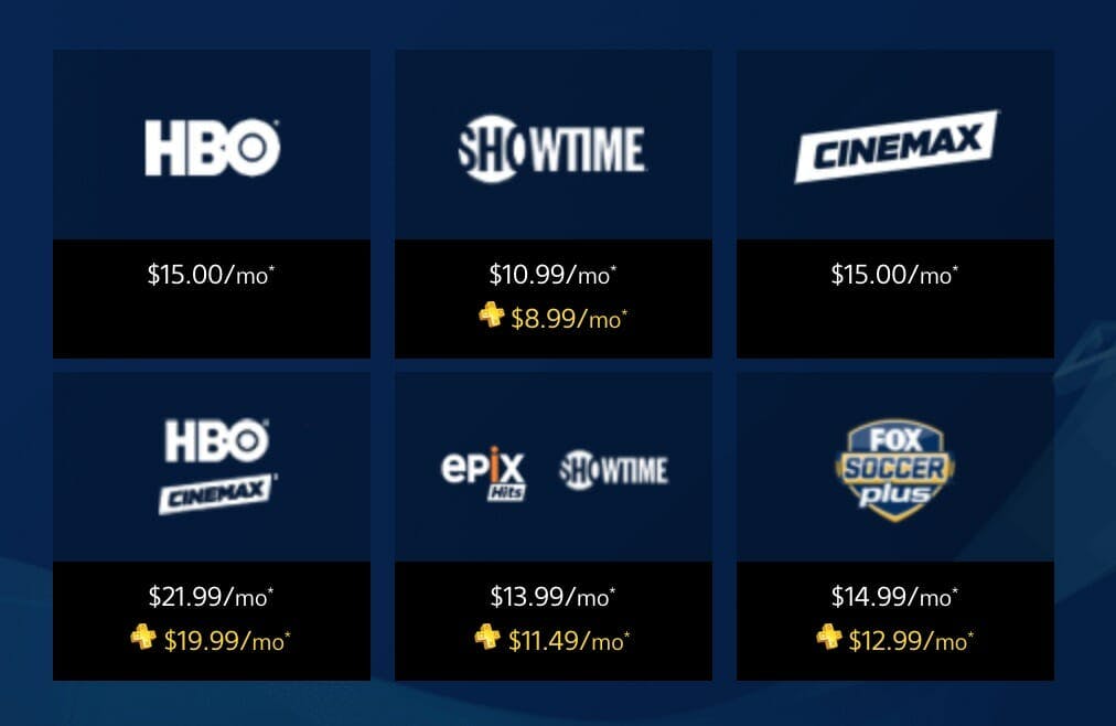 playstation vue premium channels