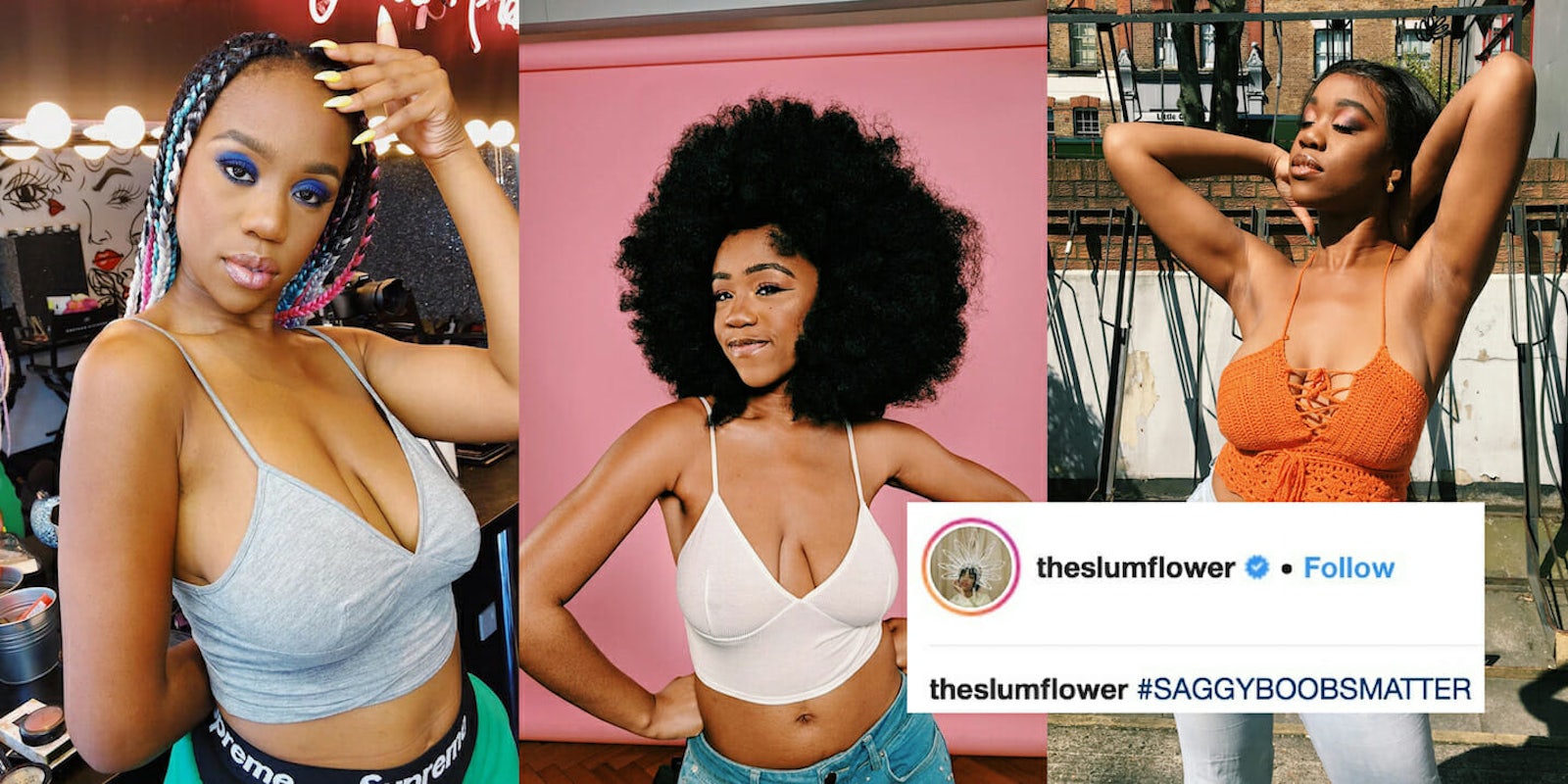 People are showing that #SaggyBoobsMatter after social media influencer Chidera Eggerue's movement.