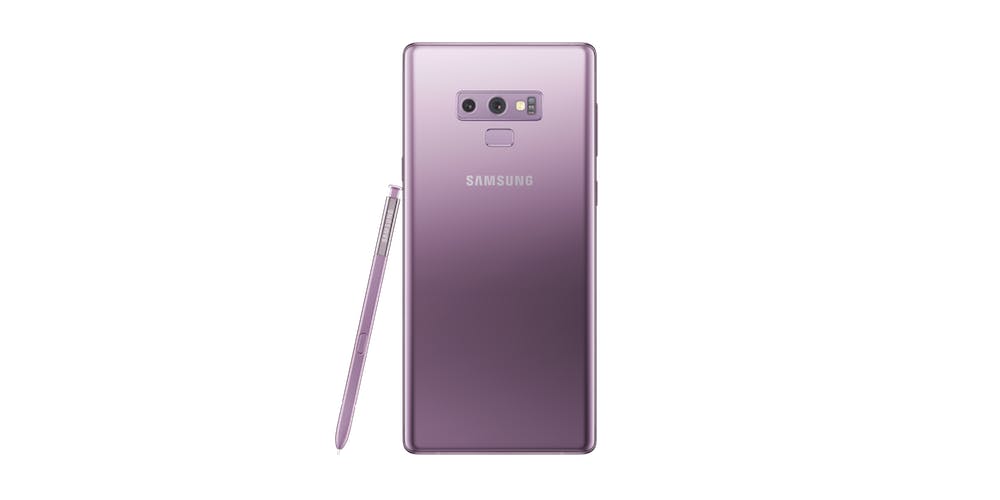 Samsung Galaxy Note9 in purple