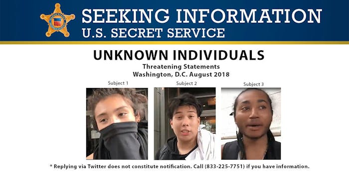 secret service searches for antifa members