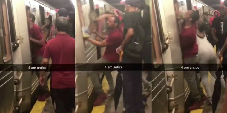 New York subway riders attack a conductor after the train went express.