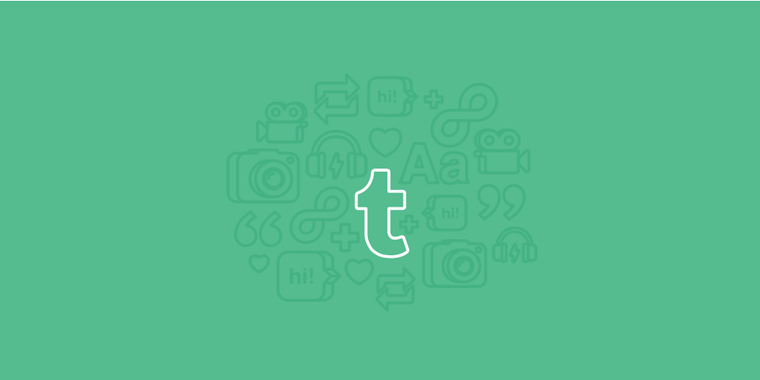 Tumblr logo on green