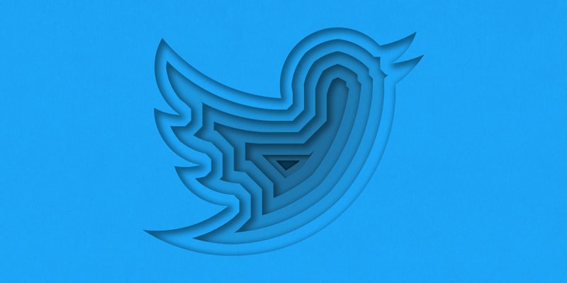 twitter logo layered papercut