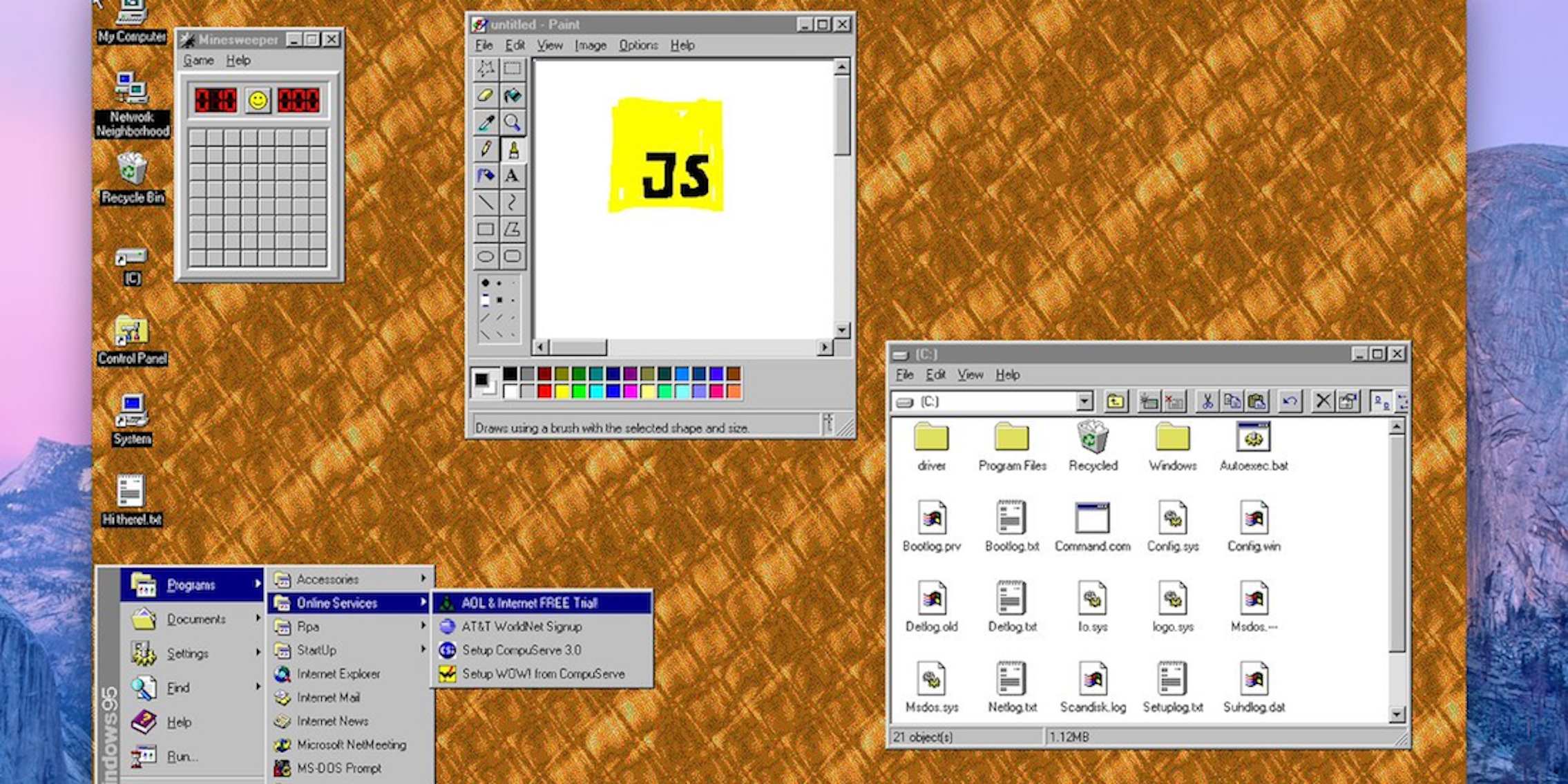 You can download Windows 95 as a desktop app