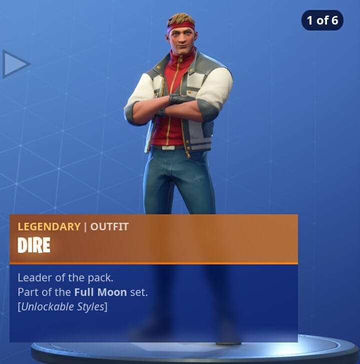 Dire's base skin can be unlocked at Tier 100.