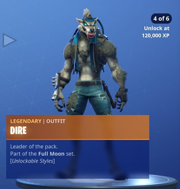 Dire's fourth form in Fortnite