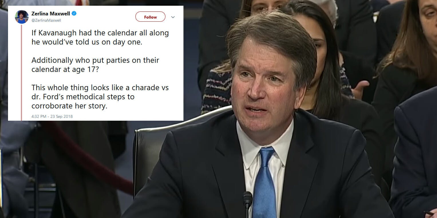 Twitter Roasts Brett Kavanaugh's Calendar He Supposedly Kept In High School