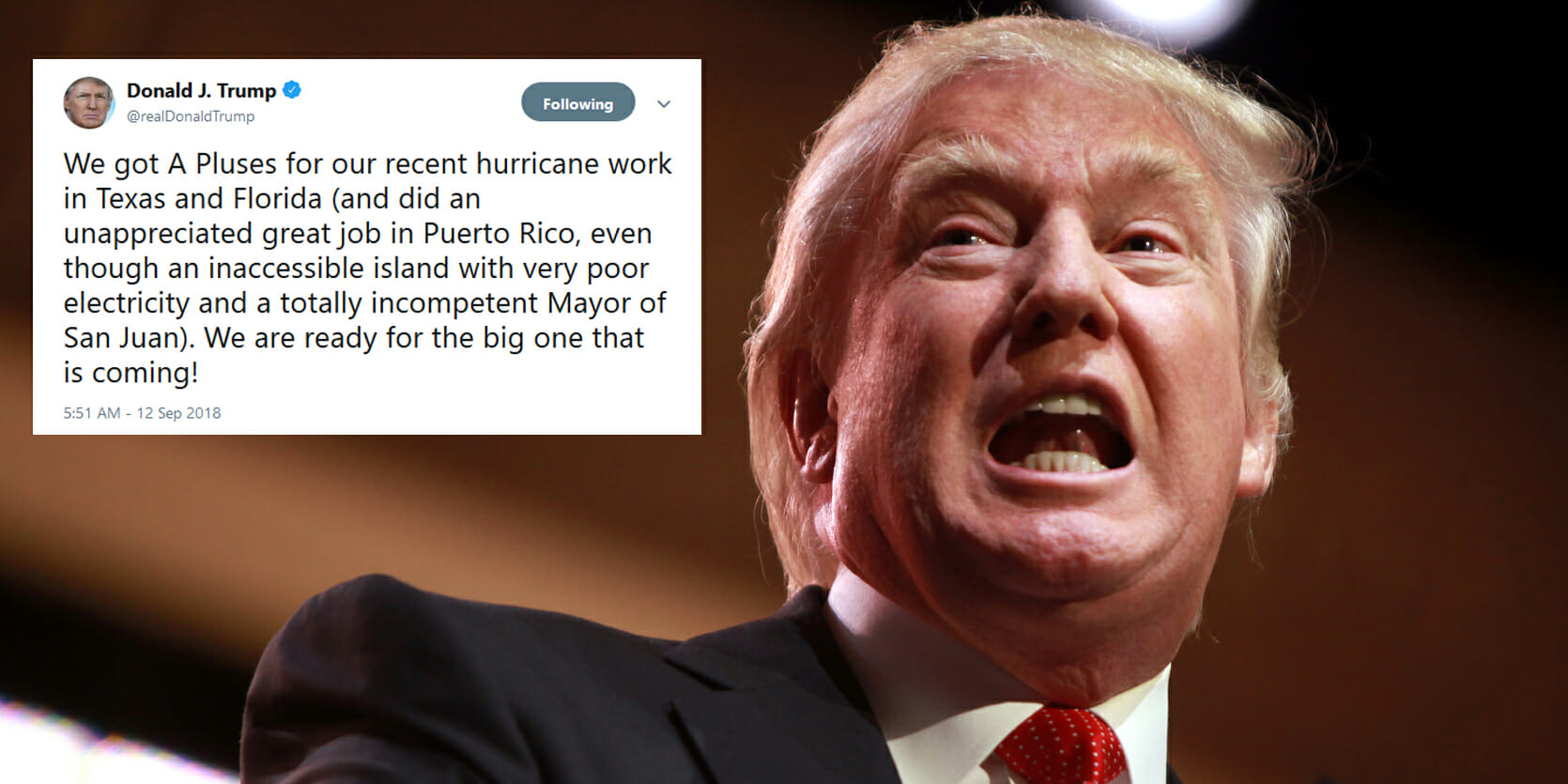 Trump Claims Puerto Rico Hurricane Response Was 'Unappreciated Great Job'