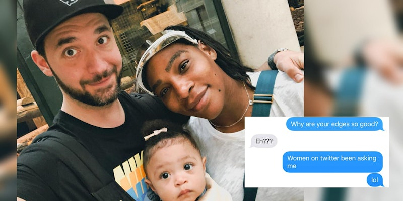 Alexis Ohanian and Serena Williams discuss edge control products