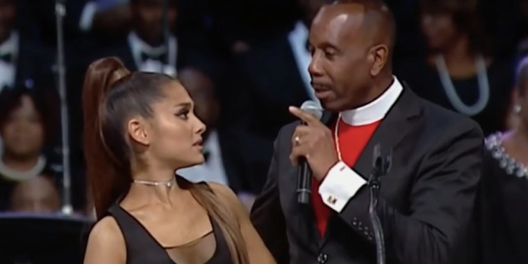 Bishop Charles H. Ellis III apologized for being 'too friendly' with Ariana Grande after inappropriately touching her at Aretha Franklin's funeral.