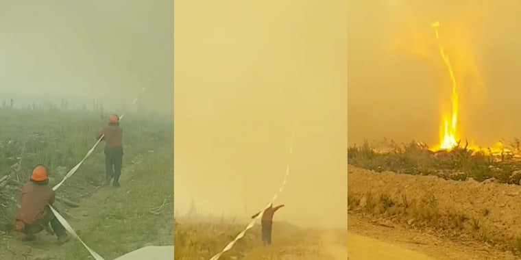 Instagram video shows terrifying fire whirl in British Columbia.