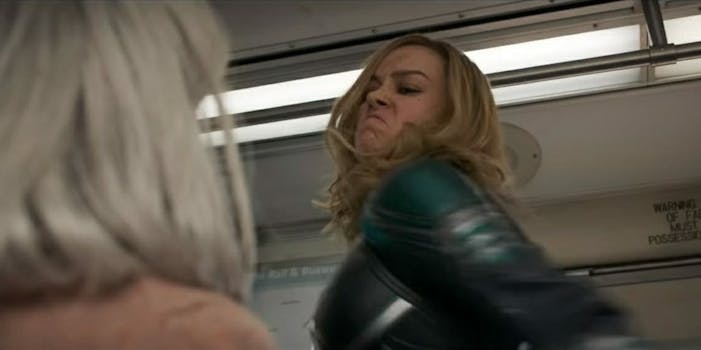 captain marvel old lady punch
