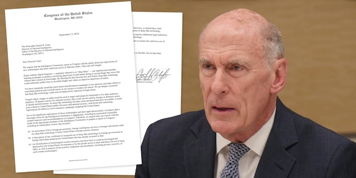 deepfakes letter to dni coats