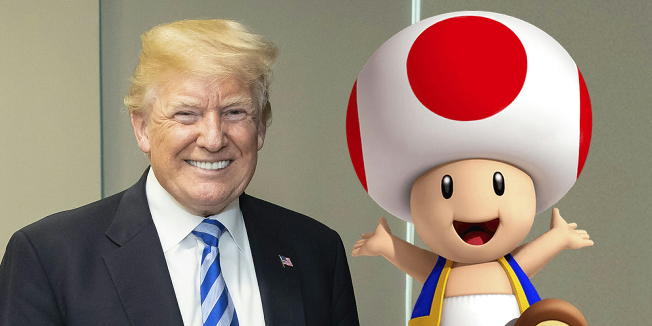donald trump and toad from super mario brothers