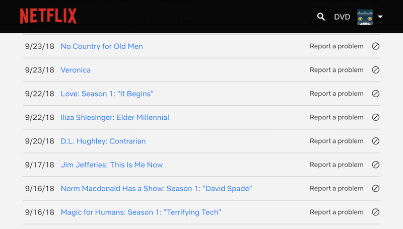 How to clear Netflix watch history