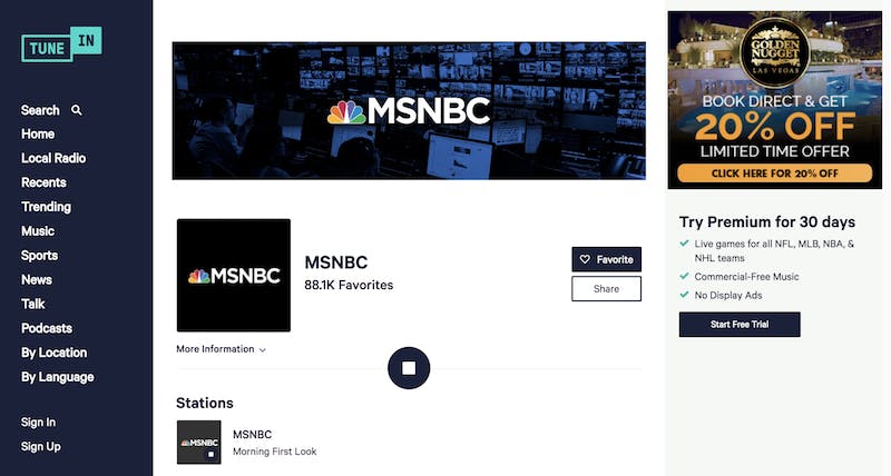 msnbc live streaming tune in