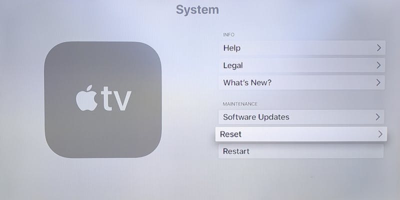 how to reset apple tv