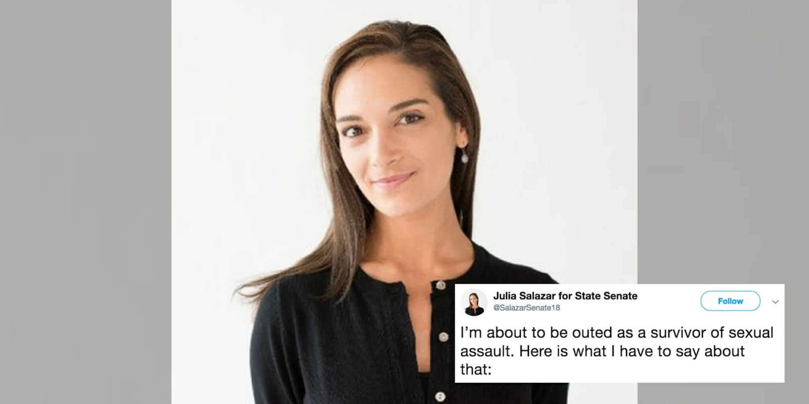 New York Senate candidate Julia Salazar addresses being outed as a survivor of sexual assault.