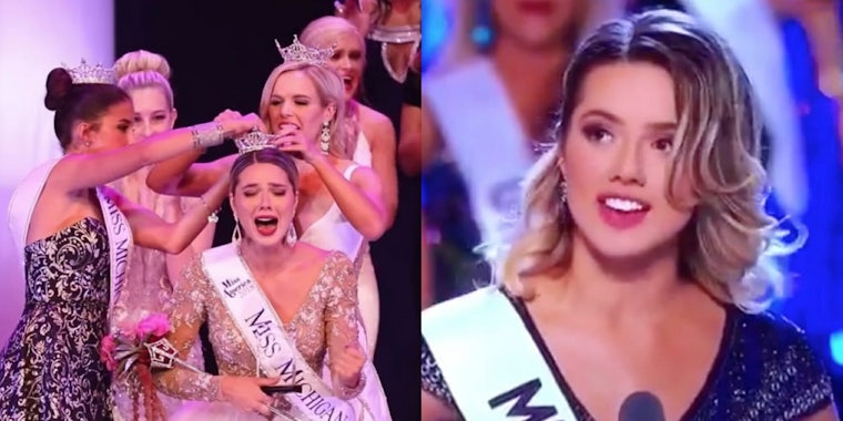 Miss Michigan calls out the Flint water crisis for Miss America 2019.