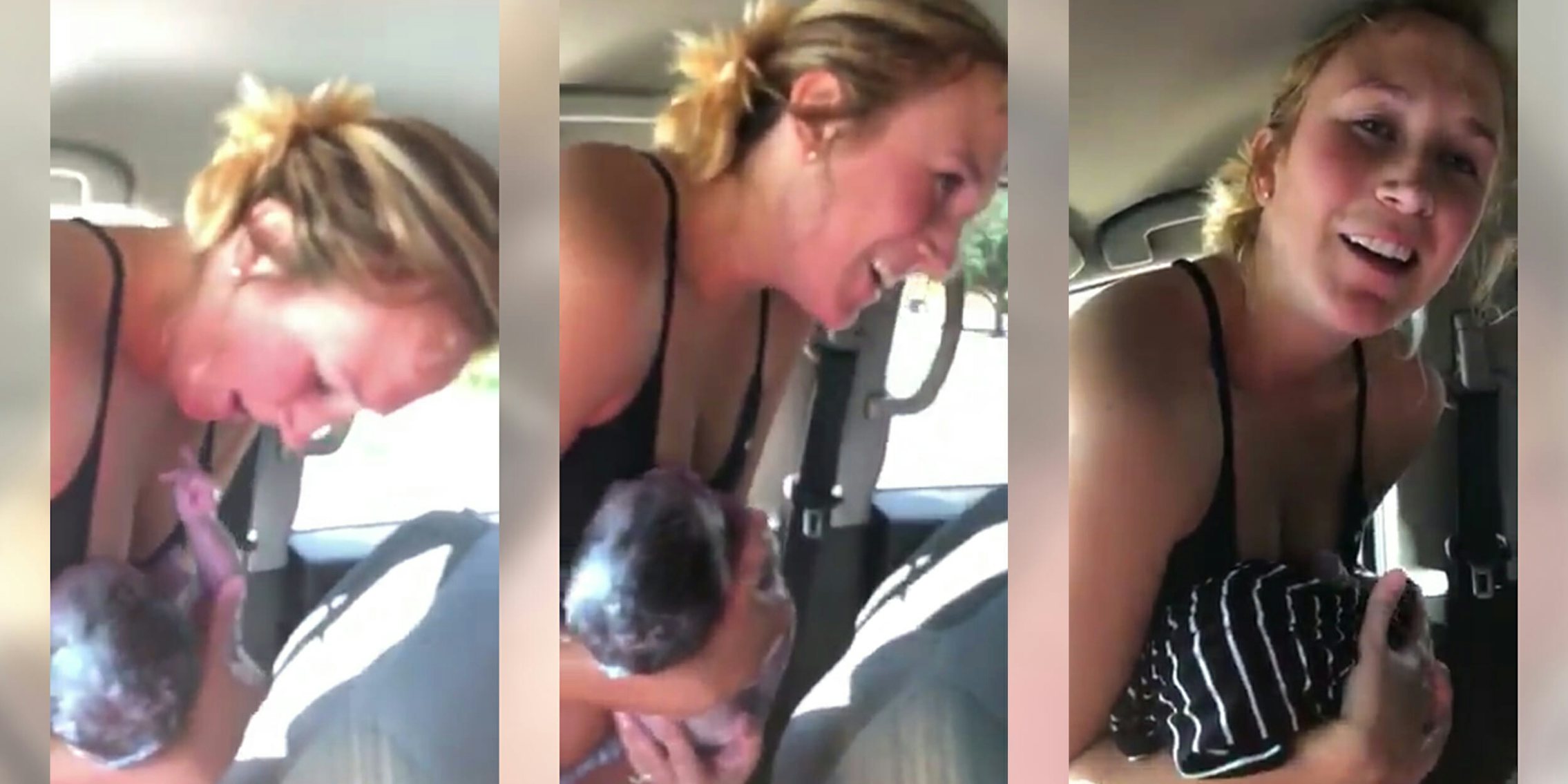 mom delivers baby in front seat of moving car