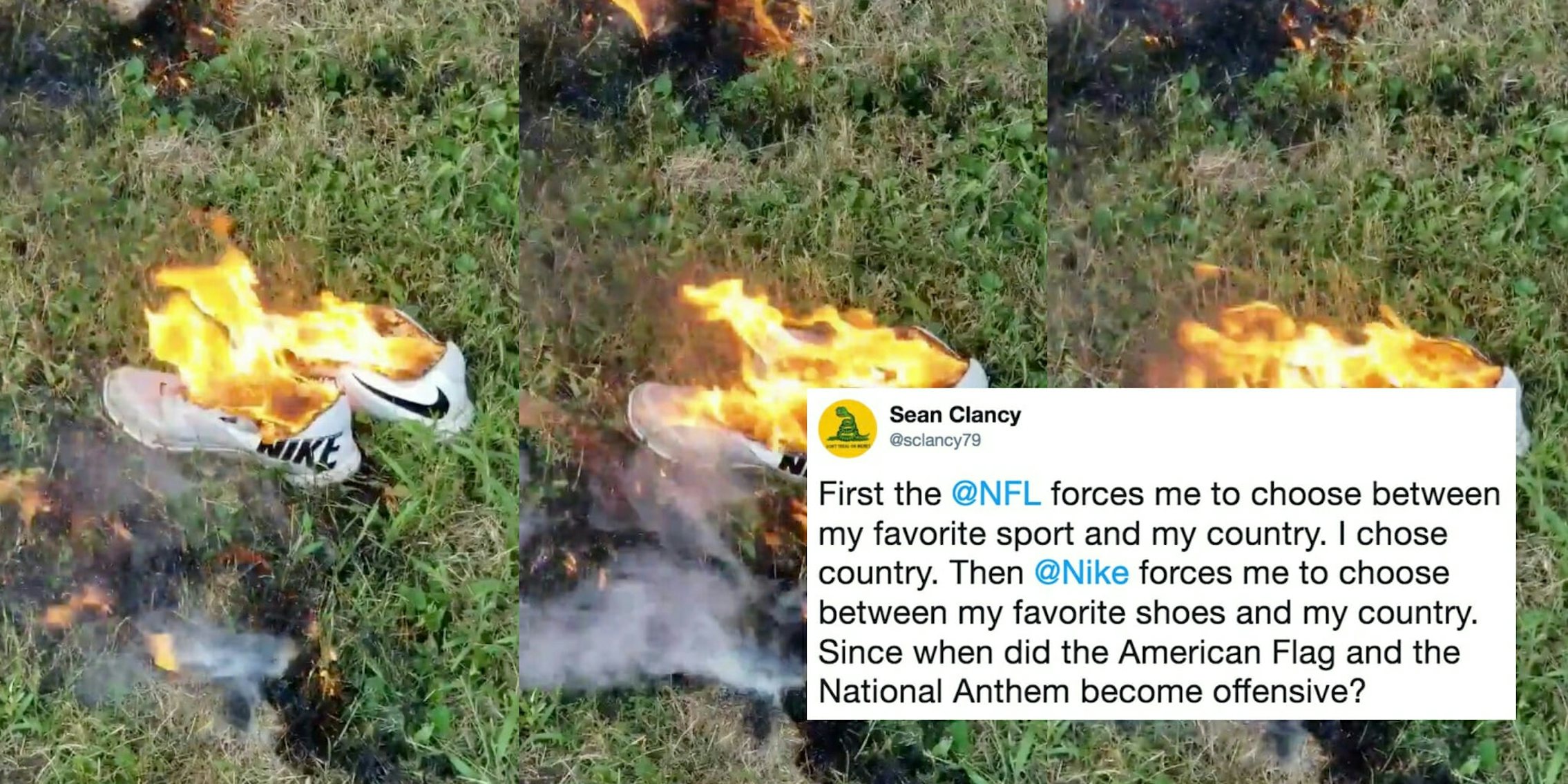 People are using #NikeBoycott to destroy their Nike apparel as a move against Colin Kaepernick.