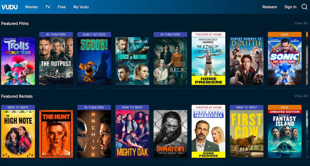roku channels - vudu