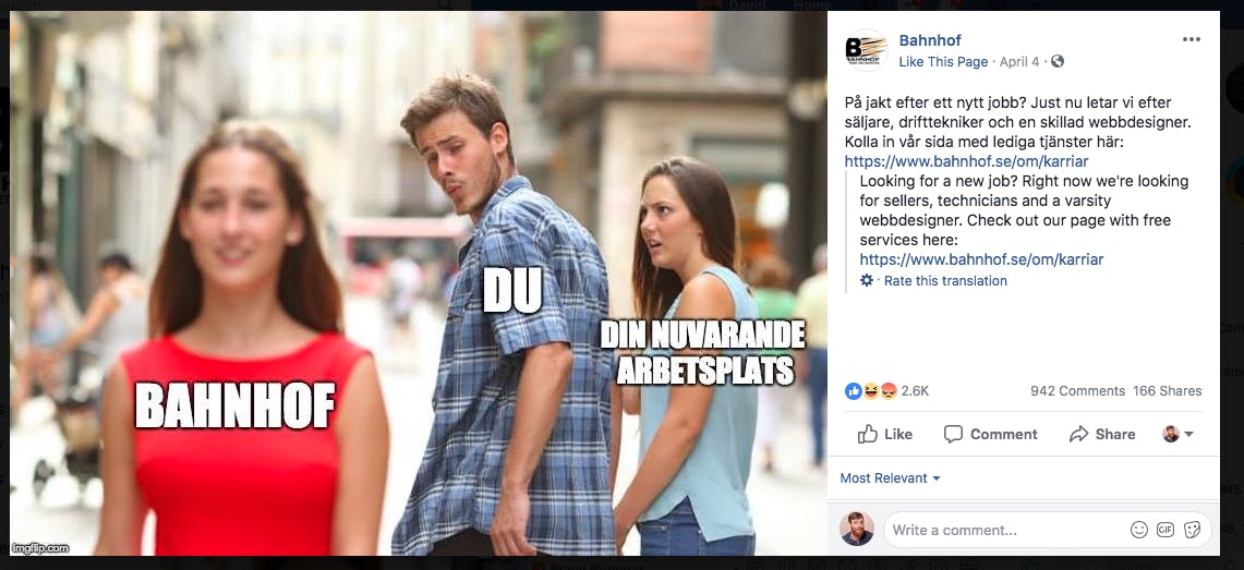 swedish distracted boyfriend meme