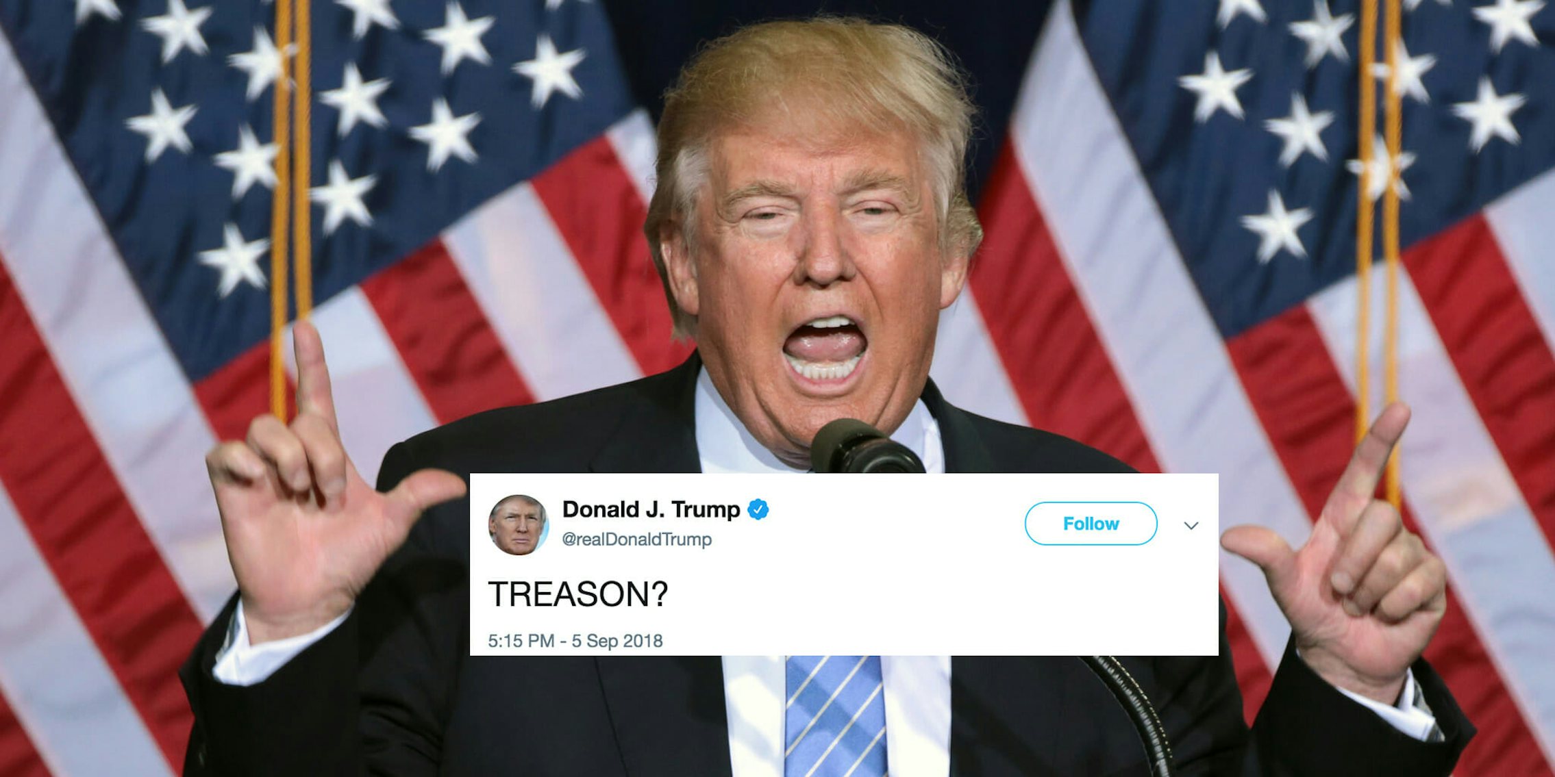 Twitter memes mock Trump for his 'TREASON?' tweet responding to the anonymous New York Times op-ed.