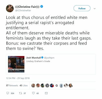 Christine Fair deleted tweet