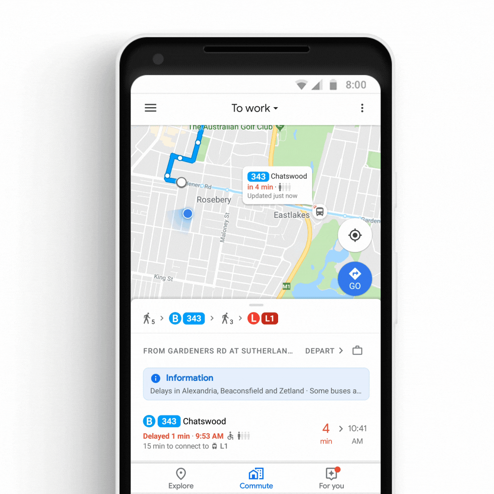 Google Maps will let users visually track departures.