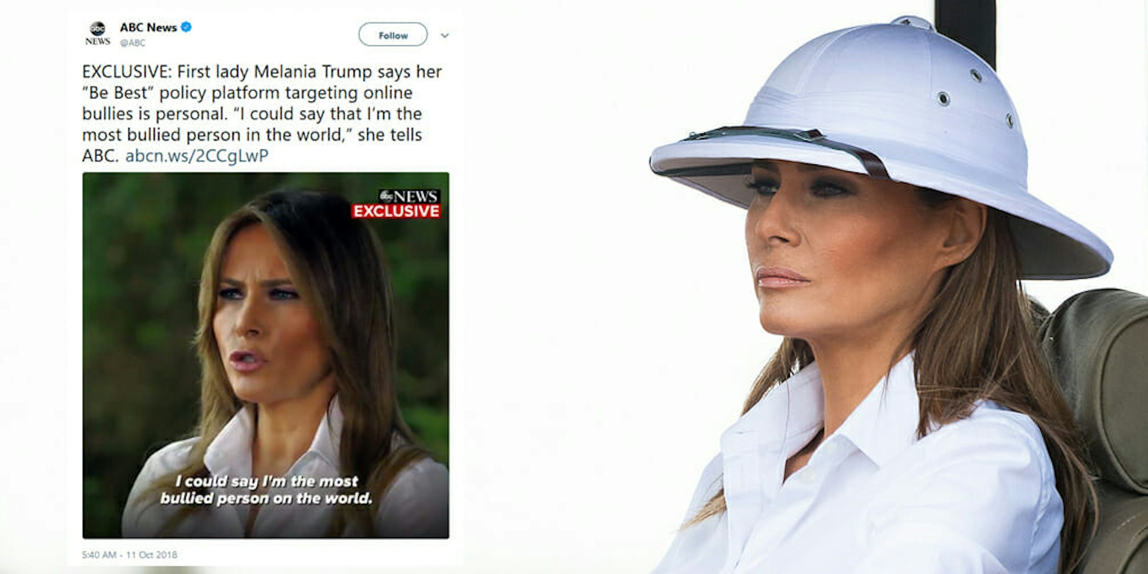 First Lady Melania Trump claimed she was one of the most bullied people on the planet on Thursday when discussing her 'Be Best' initiative.