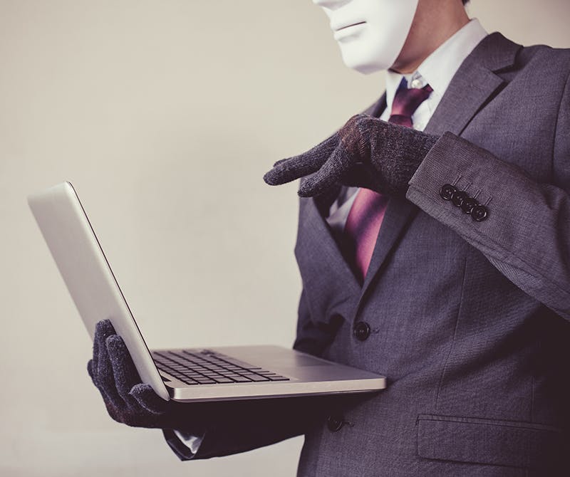 anonymous on laptop