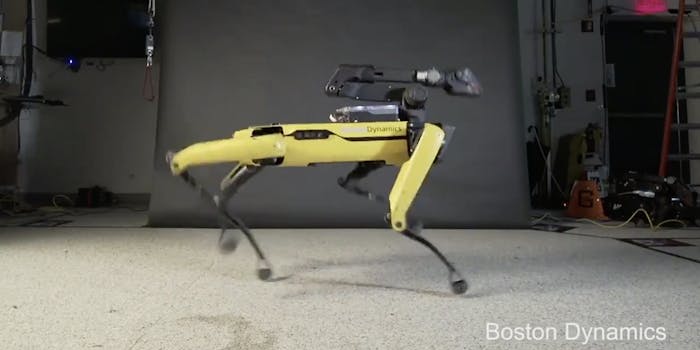 Boston Dynamics' MiniSpot robot dances to 'Uptown Funk.'