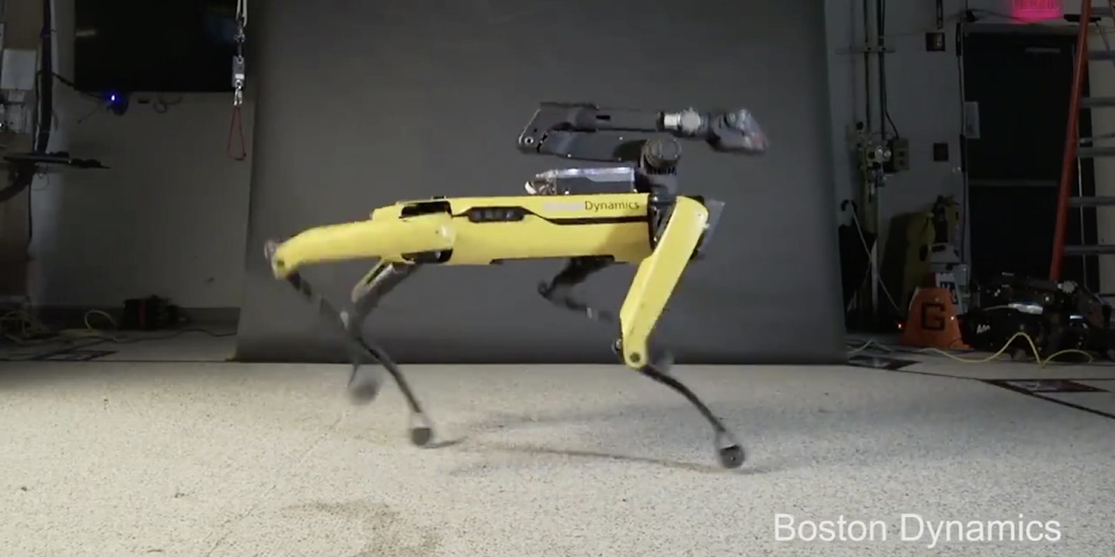 Boston Dynamics' MiniSpot robot dances to 'Uptown Funk.'