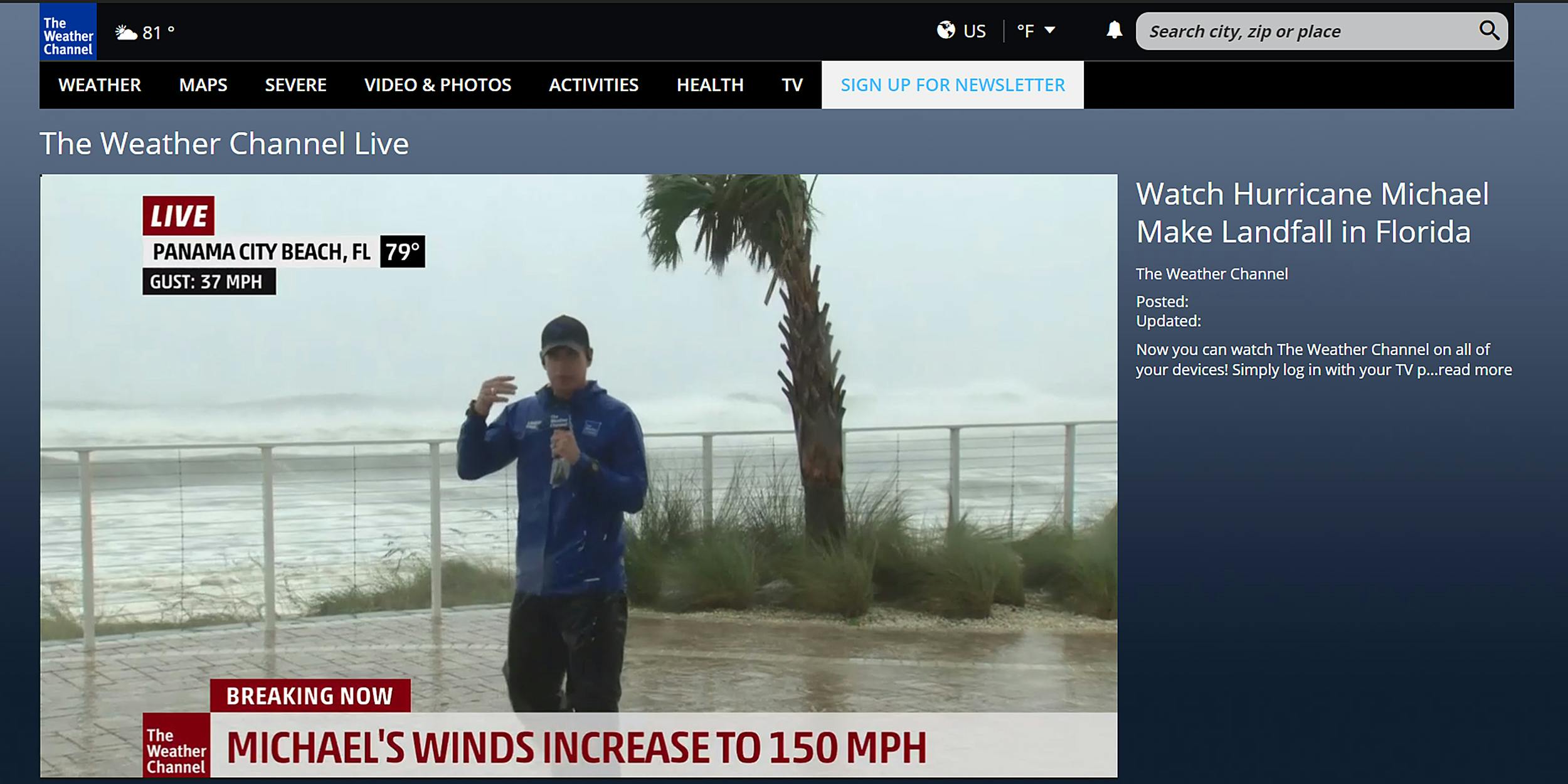 how to watch the weather channel live online