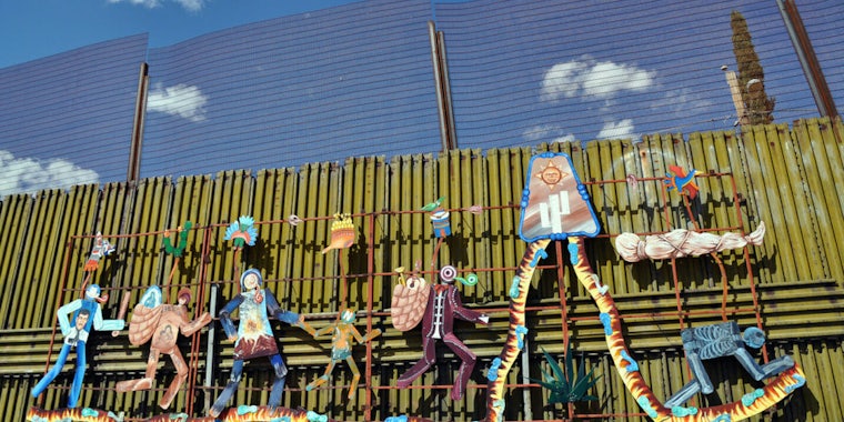 A mural on the U.S.-Mexico border wall