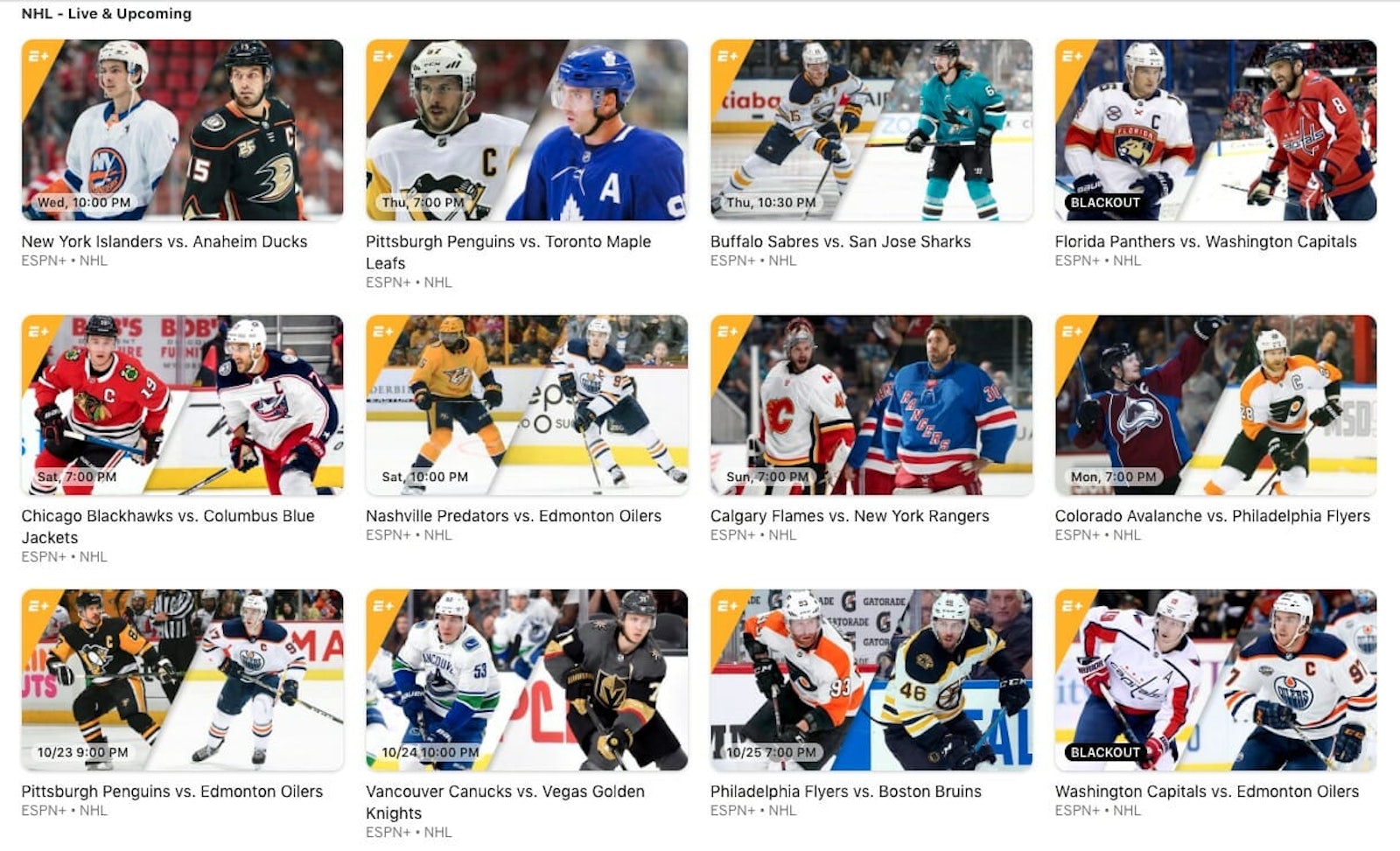 NHL Games Tonight on TV Complete 201819 Schedule